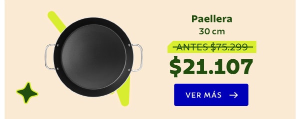 Paellera 30 cm ANTES $75.299 AHORA $21.107
